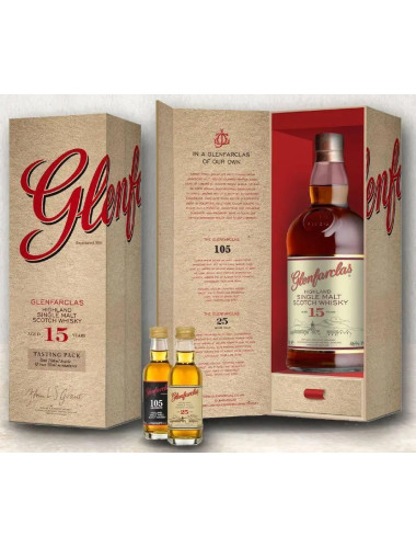 Glenfarclas 15YO 700ml + 105 & 25YO 50ml Scotch Whisky Gift Pack
