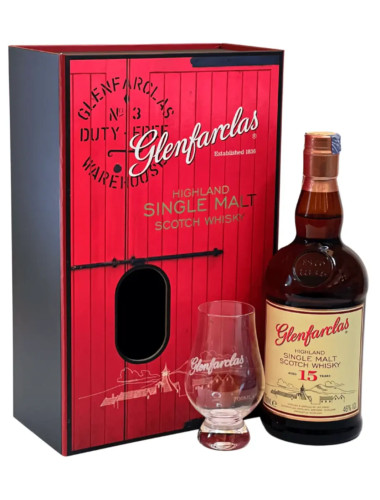 Glenfarclas Malt Whisky 15 Year Old Gift Pack + Glasses 700ml