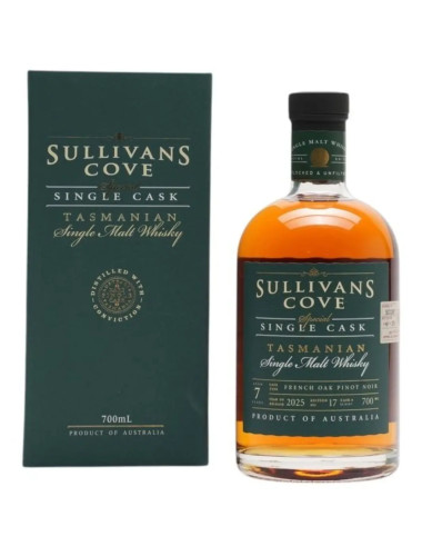 Sullivans Cove French Oak Ex-Pinot Noir Single Cask Single Malt Whisky SC0387 700ml