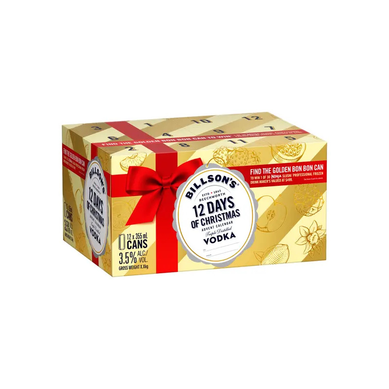 Billsons Christmas Vodka Advent Calendar 2025 12X355ml cans