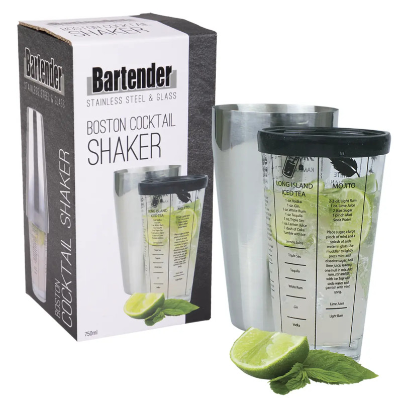 Bartender Boston Shaker Cocktail Shaker