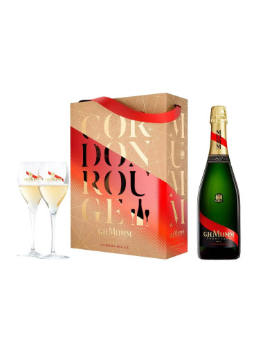 Mumm Grand Cordon Champagne & Flutes Gift Pack 750ml