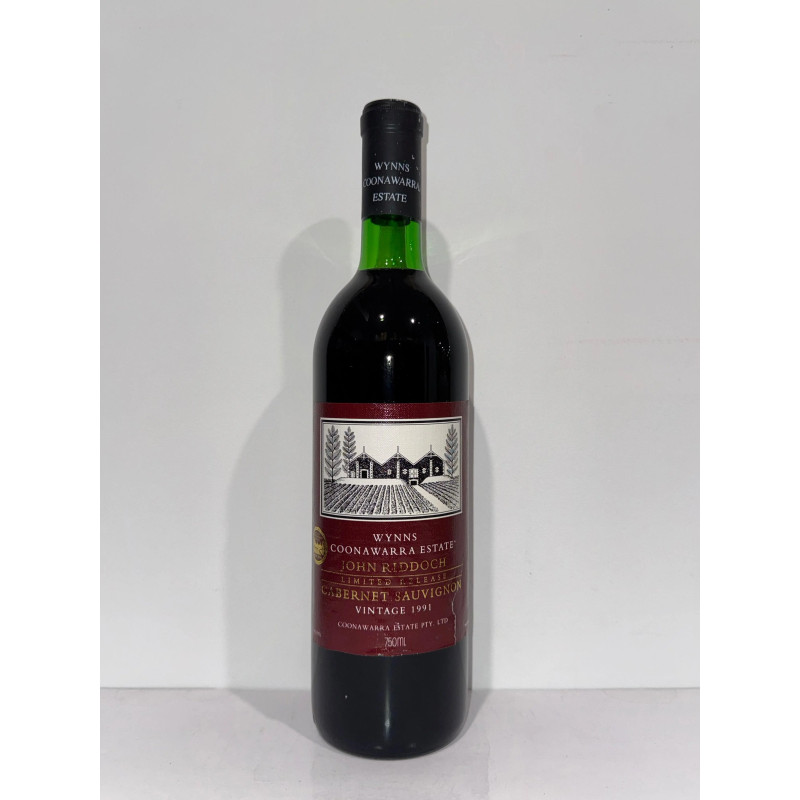 1991 Wynns Coonawarra Estate John Riddoch Cabernet Sauvignon 750ml Minor Label Damage