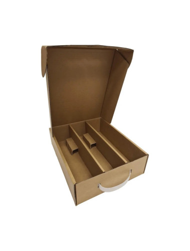 3 Bottle Cardboard Premium Laydown Hinged Postal Carton x 10 units