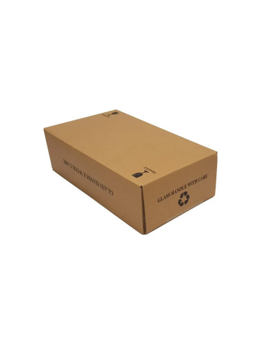 Double Bottle Brown Cardboard Postal Carton x 10 units