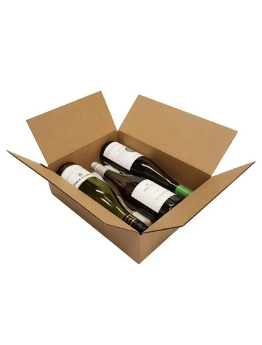 Triple Bottle Brown Cardboard Laydown Postal Carton and Liner x 10 units