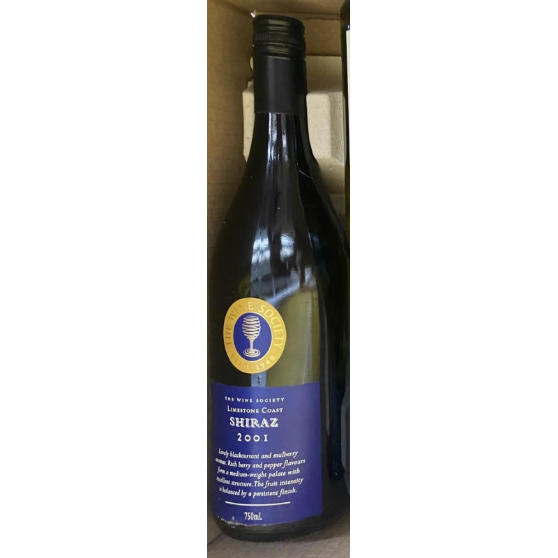 The Wine Society Limestone Coast Shiraz 2001 750ml