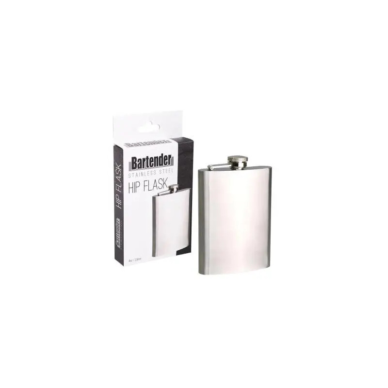 Bartender Stainless Steel Hip Flask 236ml