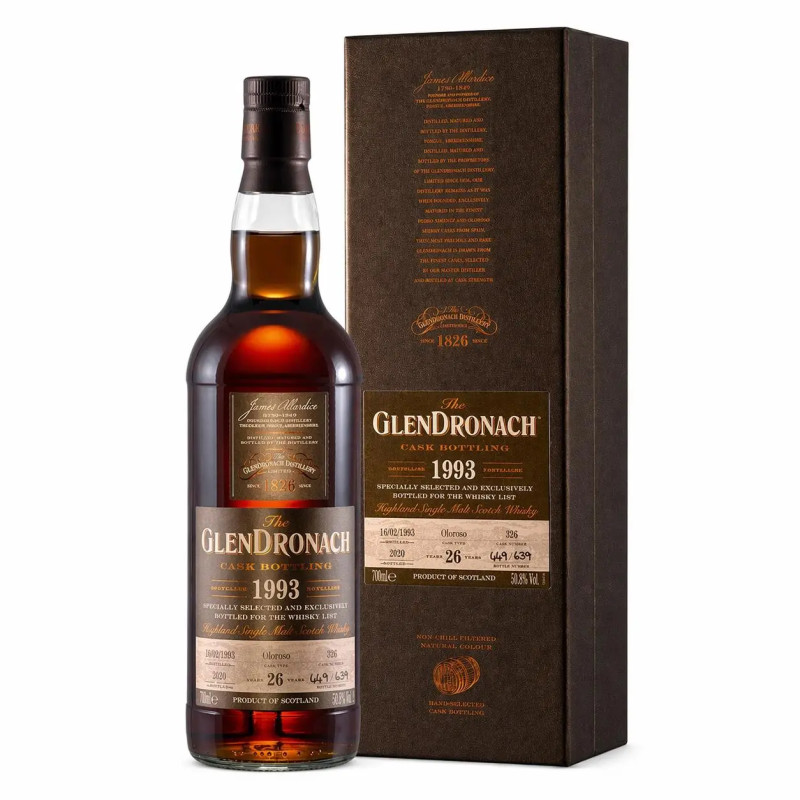 The GlenDronach 1993 26 Year Old Oloroso Single Malt Scotch Whisky 700ml