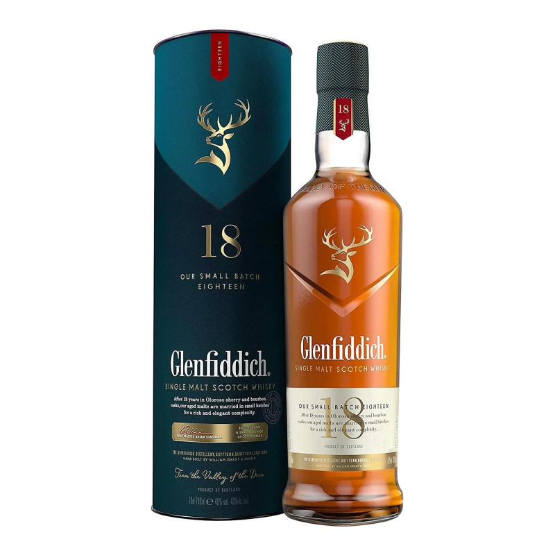 Glenfiddich 18 Year Old Single Malt Scotch Whisky 700mL