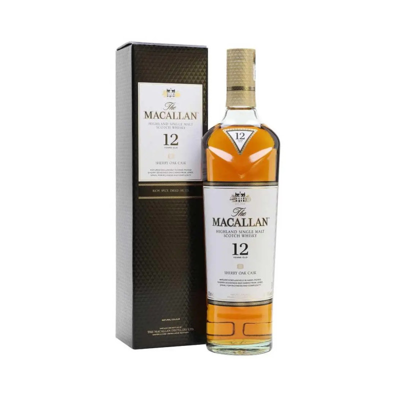 The Macallan 12 YO Sherry Oak Cask Single Malt Scotch Whisky 700mL