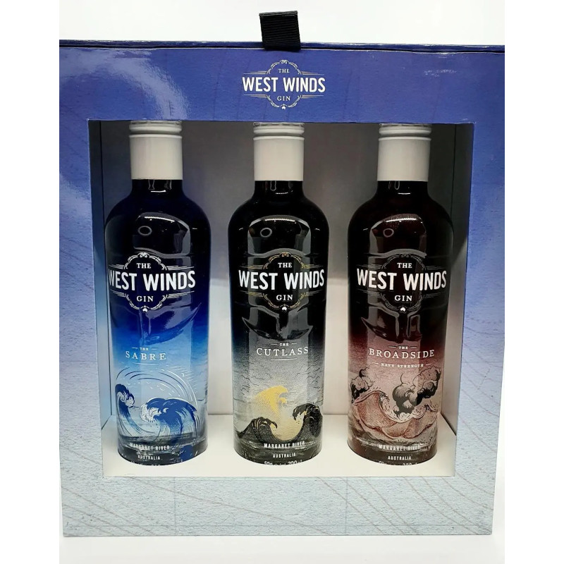 The West Winds Gin Gift Pack 3 X 200mL Sabre, Cutlass, Broadside