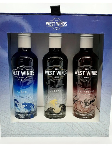 The West Winds Gin Gift Pack 3 X 200mL Sabre, Cutlass, Broadside