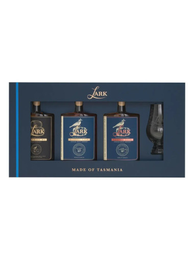 Lark Whisky Tasting Flight Gift Pack 3X100mL + Glencairn Glass