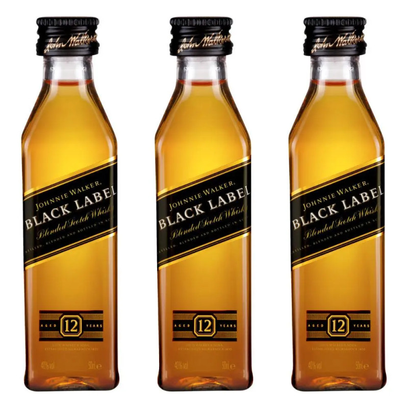 Johnnie Walker Black Label Scotch Whisky 3X50mL