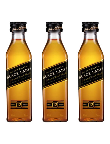 Johnnie Walker Black Label Scotch Whisky 3X50mL