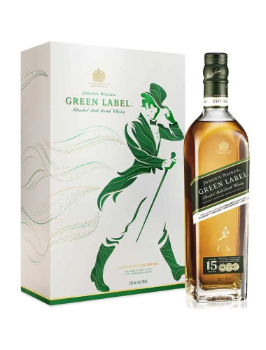 Johnnie Walker Green Label 15 YO 700mL Gift Pack With Two Glasses Richard Malone Collection