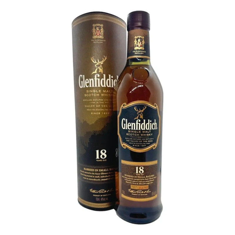 Glenfiddich 18 Year Old Single Malt Scotch Whisky 700mL Vintage