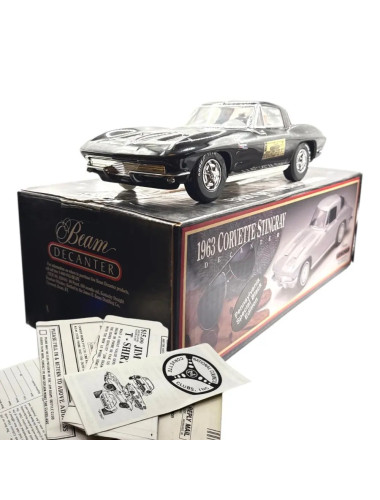 Jim Beam 100 Months Old Decanter 1963 Corvette Stingray Black 750mL - Sealed With Box & Papers