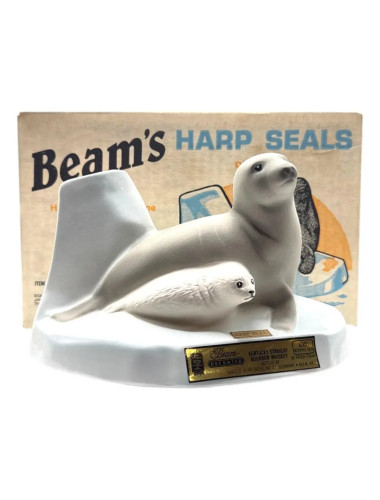 Jim Beam 100 Months Old Decanter 1986 Harp Seals 750mL - Sealed With Box