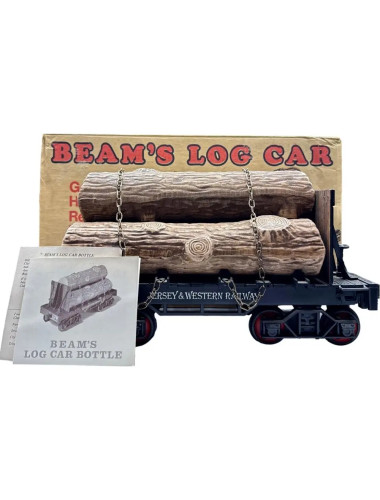 Jim Beam 100 Months Old Decanter Jersey And Western Railway Log Car 750mL - Sealed With Box & Papers