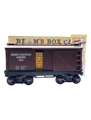 Jim Beam 100 Months Old Decanter Jersey And Western Railway Brown Box Car 750mL - Sealed With Box & Papers