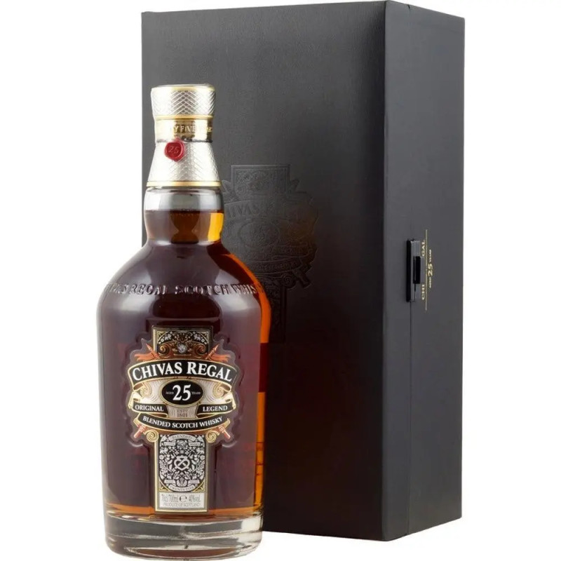 Chivas Regal 25 Year Old Blended Scotch Whisky 700mL In Leather Box - Old & Rare