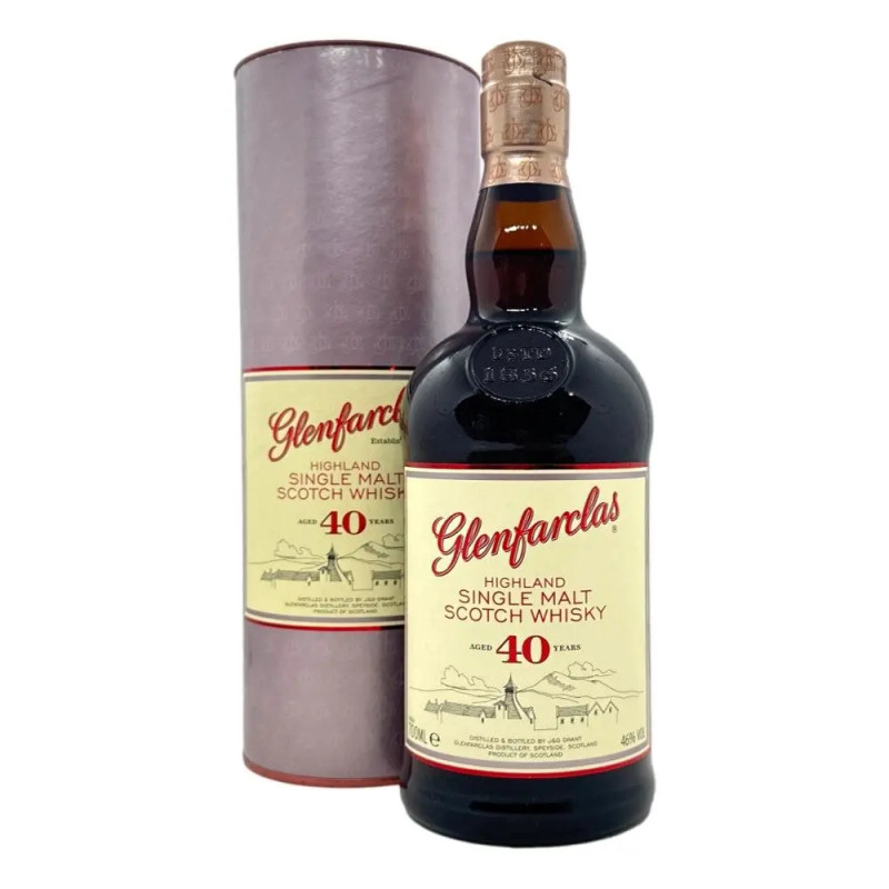 Glenfarclas 40 Year Old Single Malt Scotch Whisky 700mL Vintage Tube Packaging