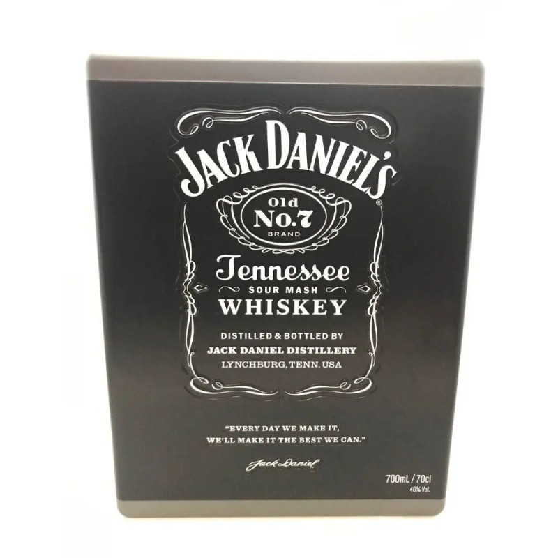 Jack Daniel's Old No 7 Tennessee Whiskey & 2 Glasses In A Tin Gift Box 700mL