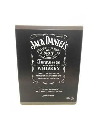 Jack Daniel's Old No 7 Tennessee Whiskey & 2 Glasses In A Tin Gift Box 700mL