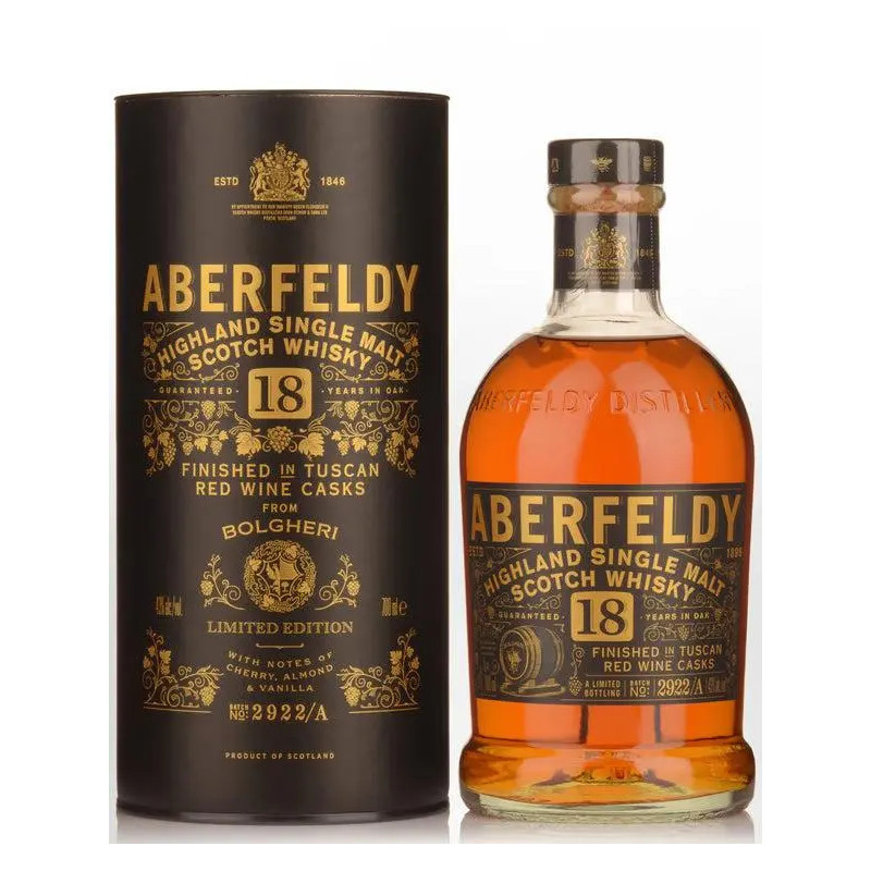 Aberfeldy 18 Year Old Bolgheri Tuscan Cask Finish Single Malt Whisky 700mL