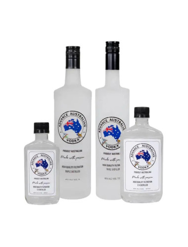 Advance Australia Vodka Complete Set of 4 : 200mL + 375mL + 750mL + 1 Ltr