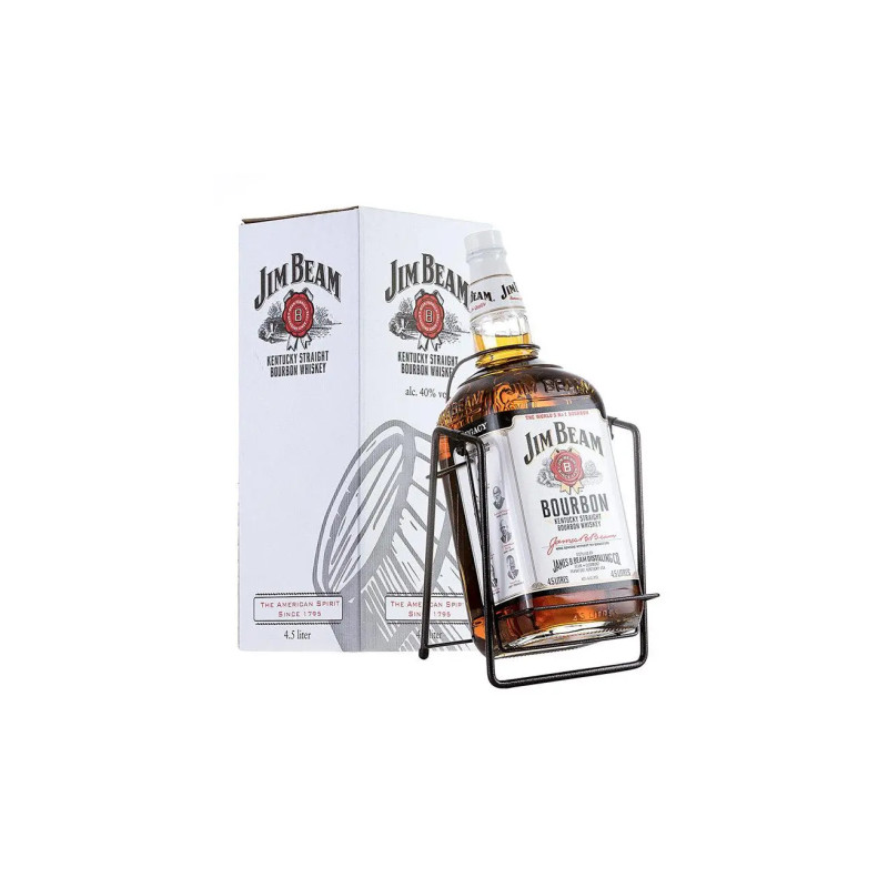 Jim Beam White Label Bourbon Whiskey On A Cradle 4.5 Litres