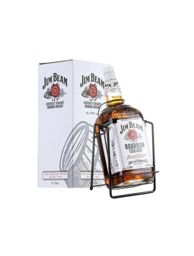 Jim Beam White Label Bourbon Whiskey On A Cradle 4.5 Litres