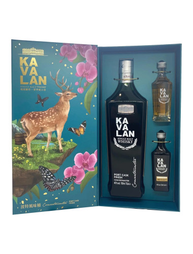 Kavalan Native Species 'sika Deer' Concertmaster Port Cask Finish Single Malt Taiwanese Whisky Gift Set