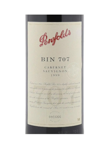 Penfolds Bin 707 Cabernet Sauvignon 1999 wooden gift box