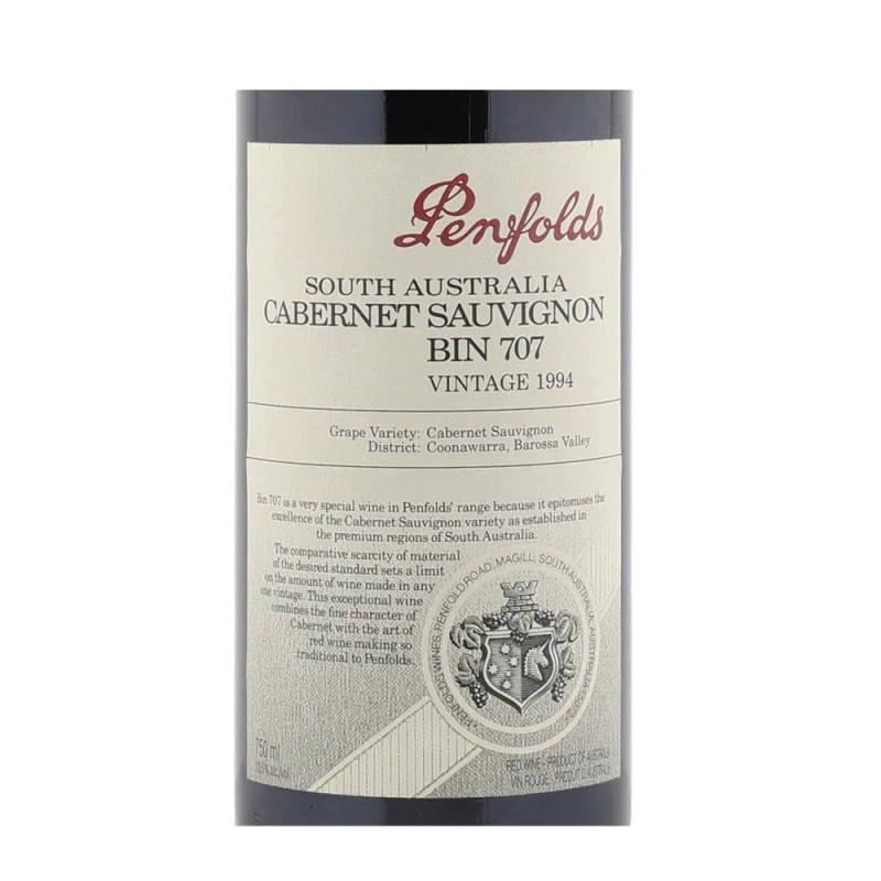 Penfolds Bin 707 Cabernet Sauvignon 1994 Magnum presentation box