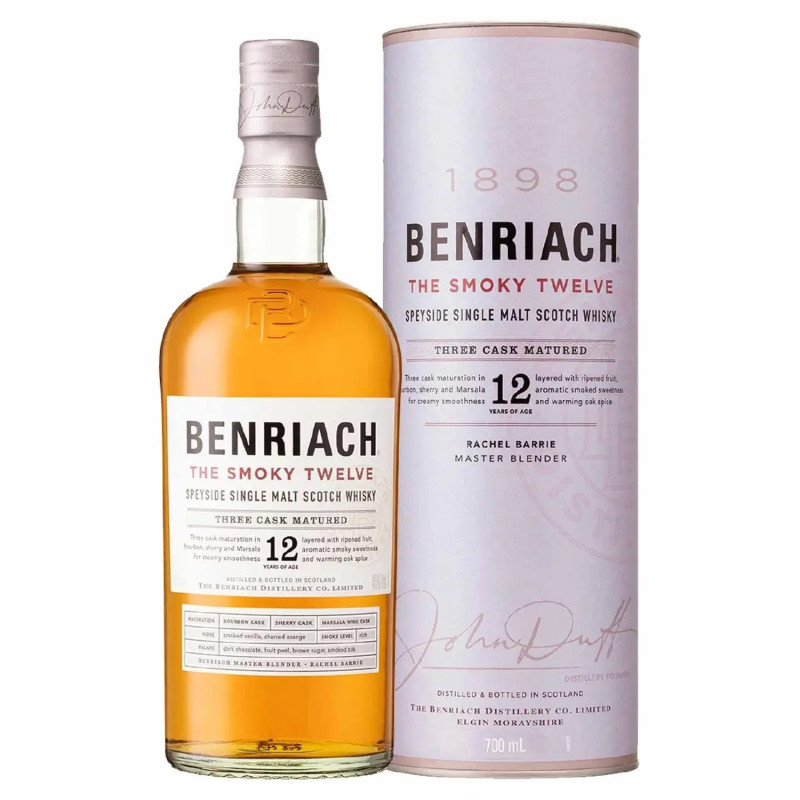 Benriach 12YO Smoky Single Malt Scotch Whisky 700ml