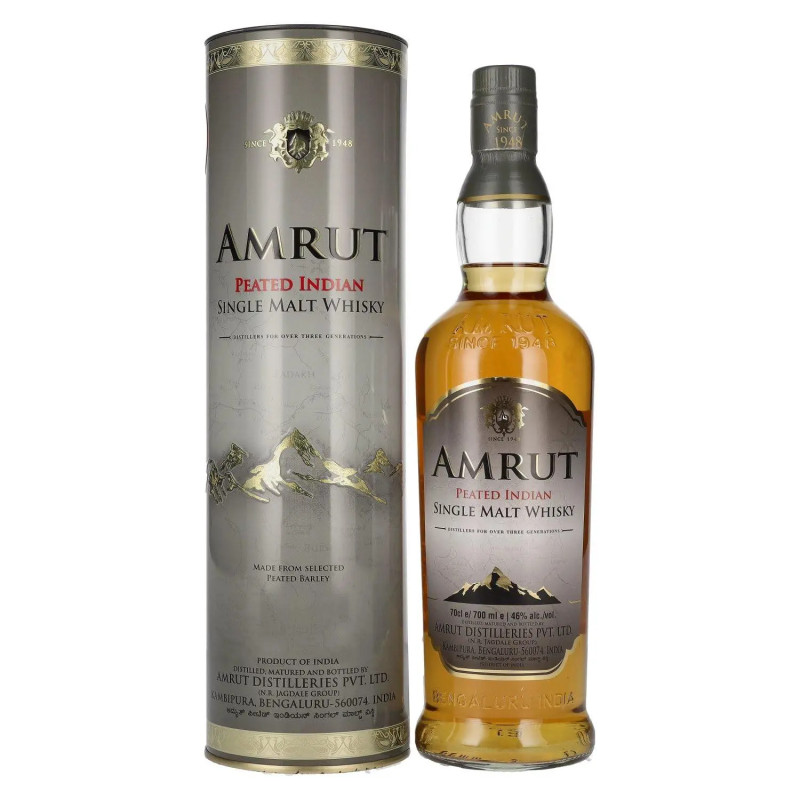 Amrut Peated Single Malt Indian Whisky 46% 700ml