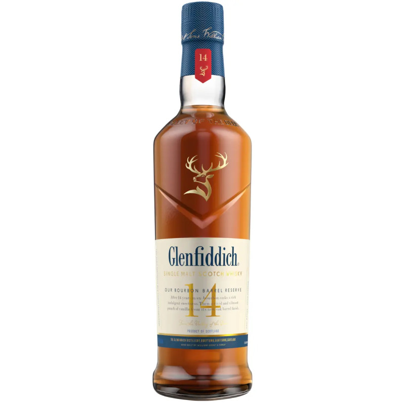 Glenfiddich 14YO Bourbon Barrel Reserve Single Malt Scotch Whiskey 700ml