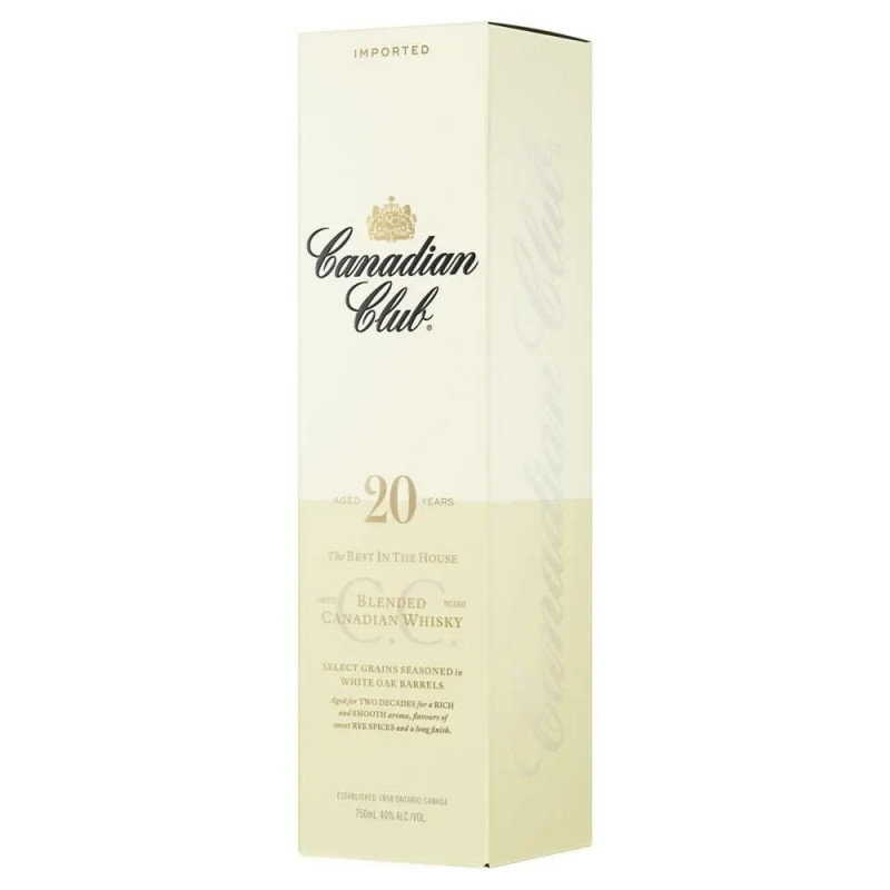 Canadian Club 20 Year Old Blended Canadian Whisky
