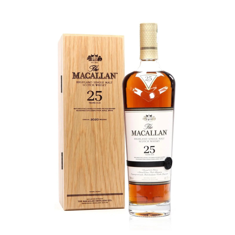 Macallan 25yo 700ml annual 2021 release in timber box