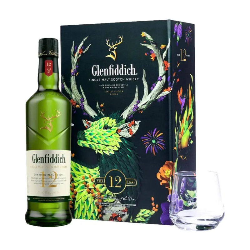 Glenfiddich 12 Year Old Single Malt Scotch Limited Edition Gift Pack 700mL