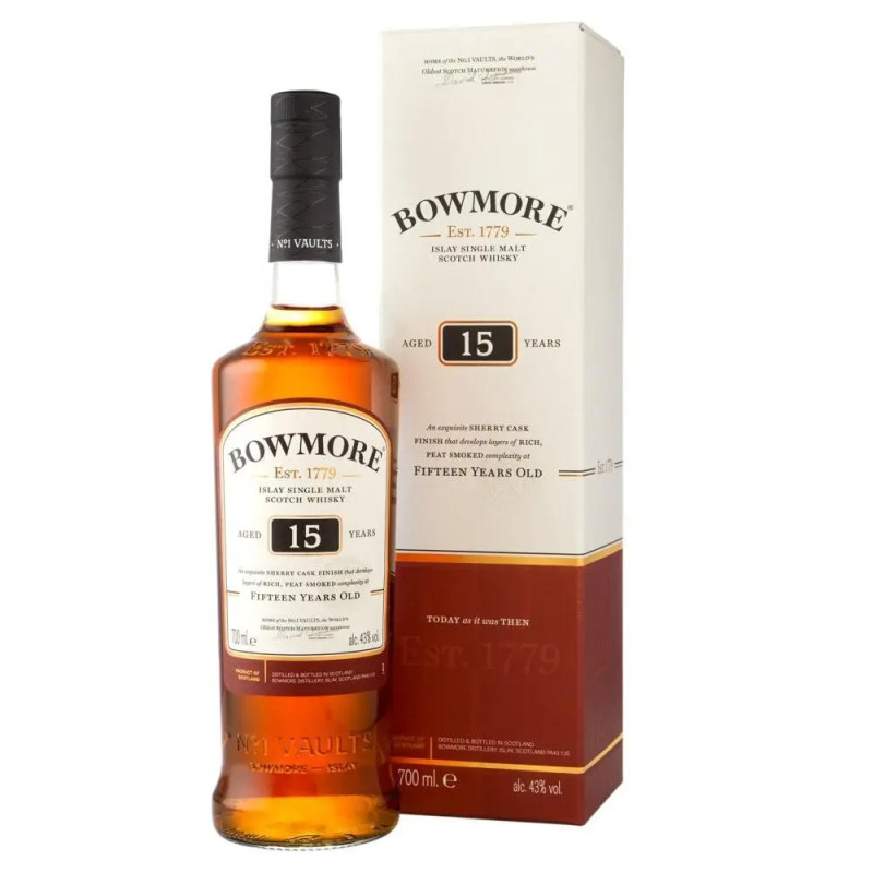 Bowmore Islay Dark Single Malt Scotch Whisky 15 Year Old 700mL