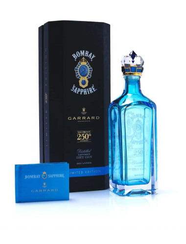 Bombay Sapphire 250th Anniversary Garrard Decanter + 6 bottles