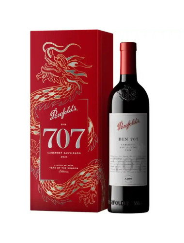 Penfolds Bin 707 Cabernet Sauvignon 2021 750ml Luna New Year Gift Box Year of the Dragon