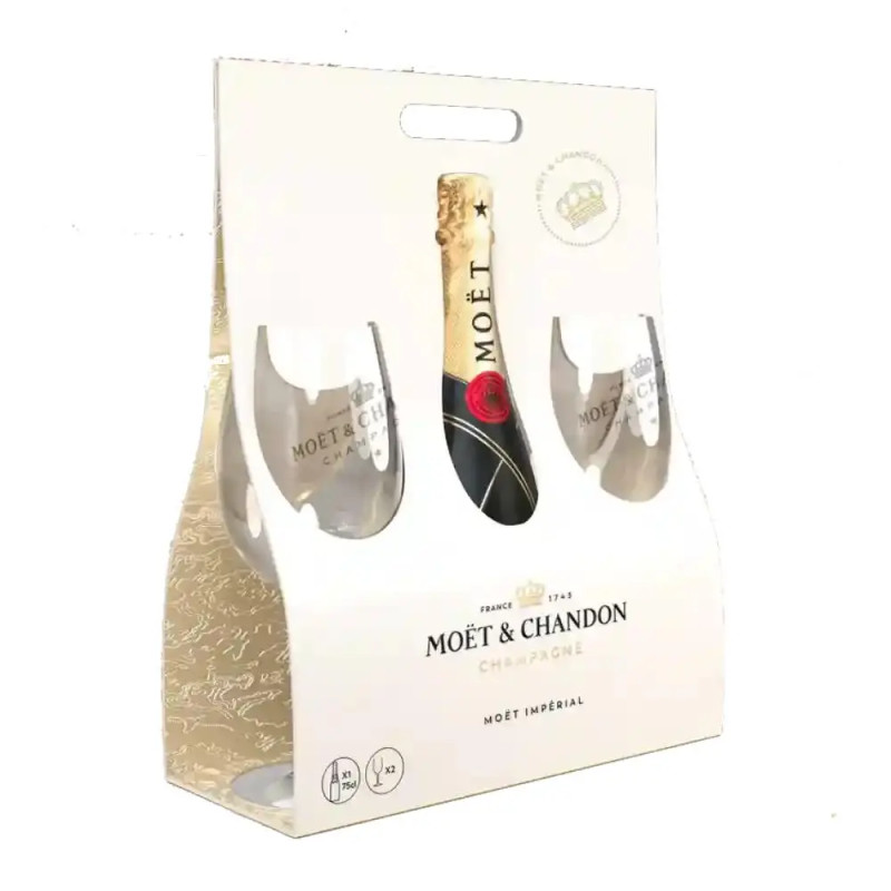 Moet & Chandon Impérial Brut NV 750ml + 2 Glasses Gift Pack