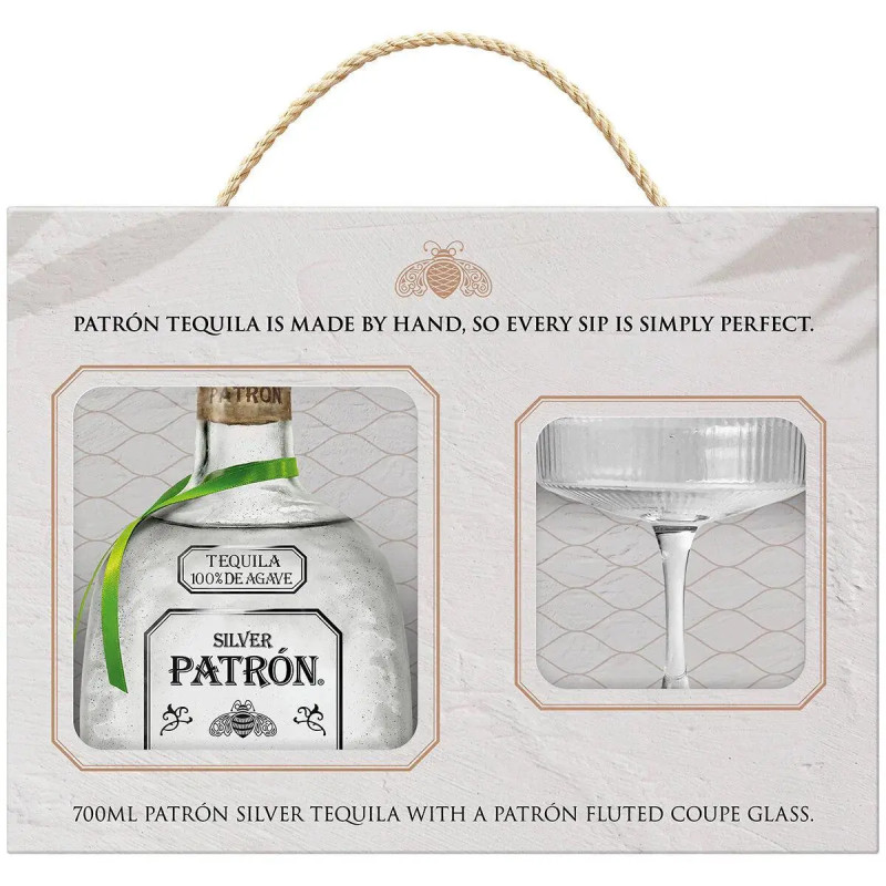 Patron Silver Tequila & Glass Coupe Gift Pack