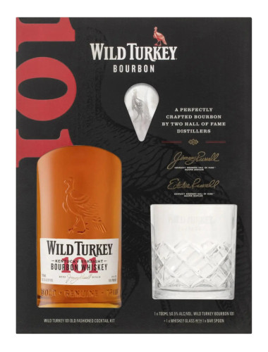 Wild Turkey 101 Bourbon Whiskey 700ml Gift Pack