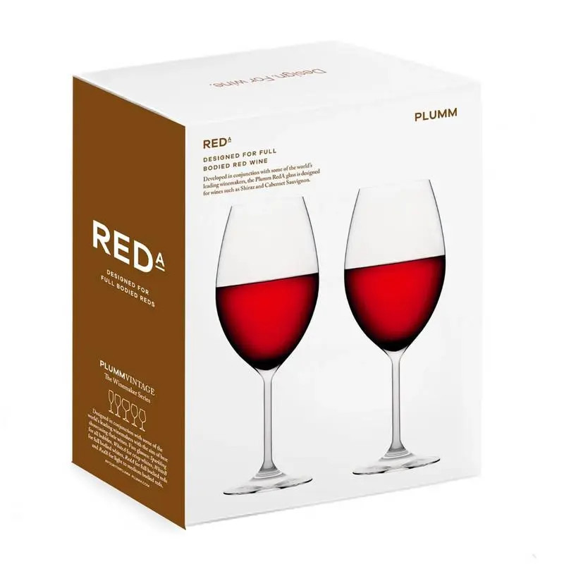 Plumm Vintage Red Glass 2pk